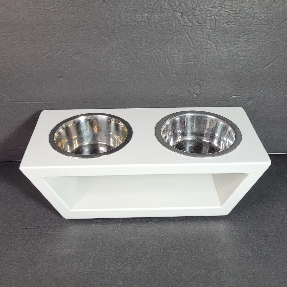 Pet Lounge Studios Angled Diner Double Bowl Feeder